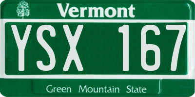 VT license plate YSX167