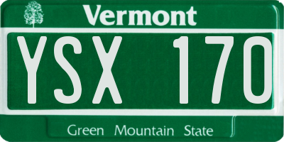 VT license plate YSX170