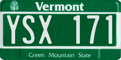 VT license plate YSX171