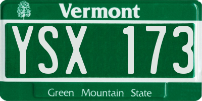 VT license plate YSX173