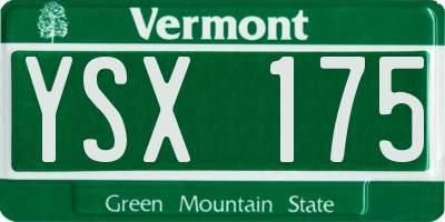VT license plate YSX175