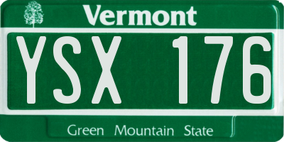 VT license plate YSX176