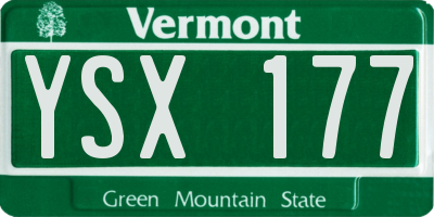 VT license plate YSX177