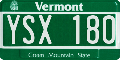 VT license plate YSX180