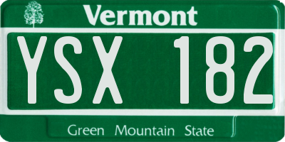 VT license plate YSX182