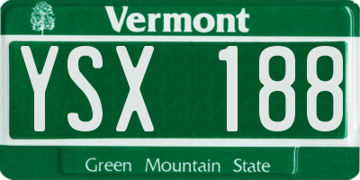 VT license plate YSX188