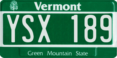 VT license plate YSX189
