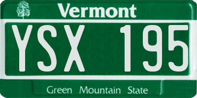 VT license plate YSX195