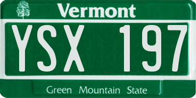 VT license plate YSX197