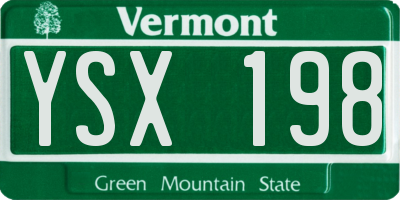 VT license plate YSX198
