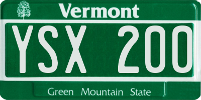 VT license plate YSX200