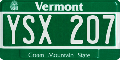 VT license plate YSX207