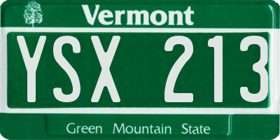 VT license plate YSX213