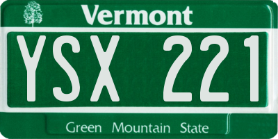 VT license plate YSX221