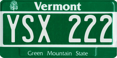 VT license plate YSX222