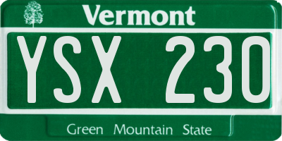VT license plate YSX230