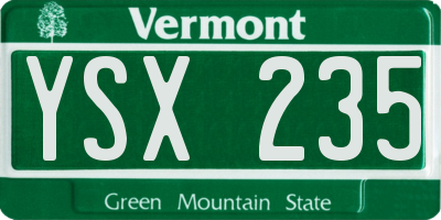 VT license plate YSX235