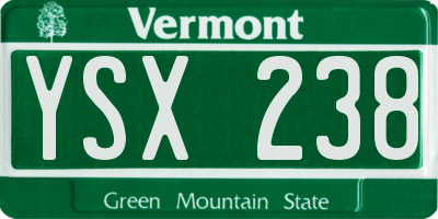 VT license plate YSX238