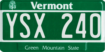 VT license plate YSX240