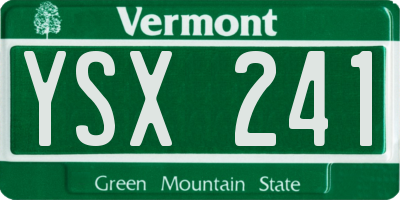 VT license plate YSX241