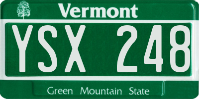 VT license plate YSX248