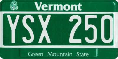 VT license plate YSX250