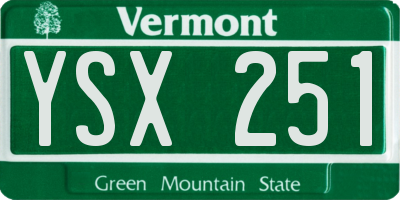 VT license plate YSX251