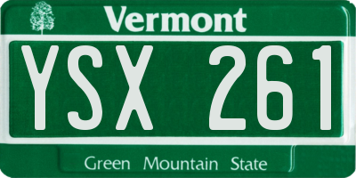 VT license plate YSX261