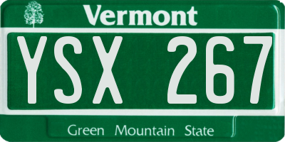 VT license plate YSX267