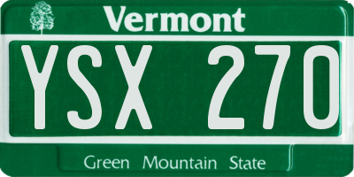 VT license plate YSX270