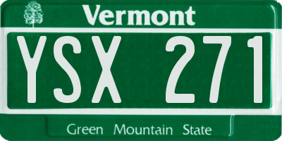 VT license plate YSX271
