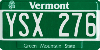 VT license plate YSX276