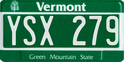 VT license plate YSX279