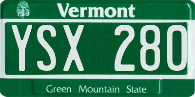 VT license plate YSX280