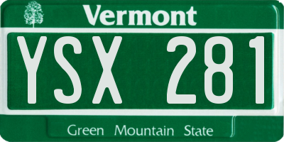 VT license plate YSX281