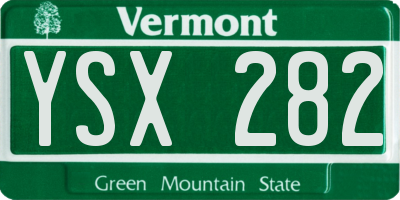 VT license plate YSX282