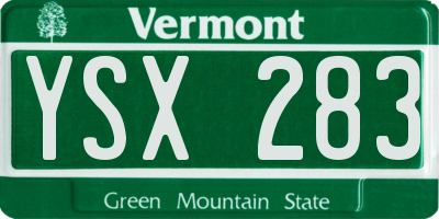 VT license plate YSX283
