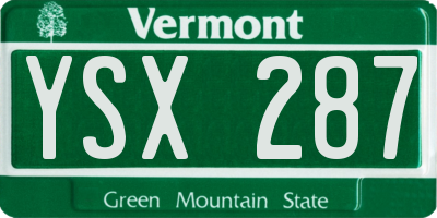 VT license plate YSX287