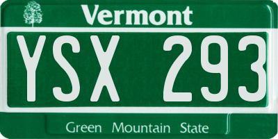VT license plate YSX293