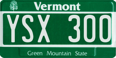 VT license plate YSX300