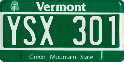 VT license plate YSX301