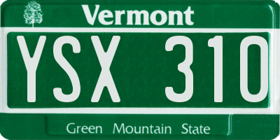 VT license plate YSX310