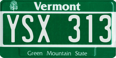 VT license plate YSX313