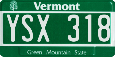 VT license plate YSX318