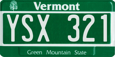 VT license plate YSX321