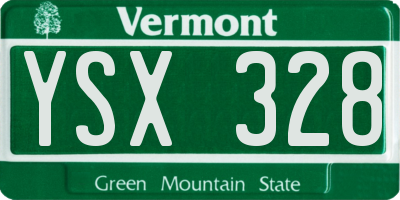 VT license plate YSX328