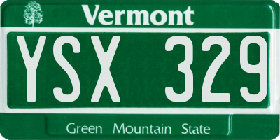 VT license plate YSX329