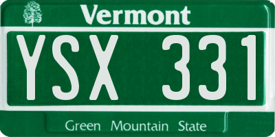 VT license plate YSX331