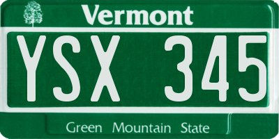 VT license plate YSX345