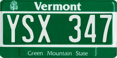 VT license plate YSX347
